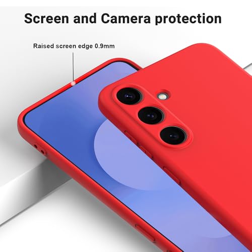 Image of Back Cover for Samsung Galaxy S25 FE 5G | Full Camera Protection | Premium Liquid Silicon Case | Flexible Bumper Case for Samsung Galaxy S25 FE 5G (Red)