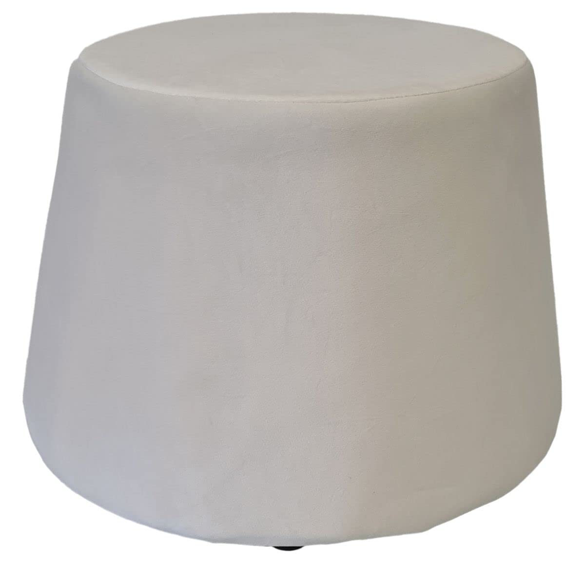 Pouf velours blanc TODAY aux finitions soignées pour intérieur élégant