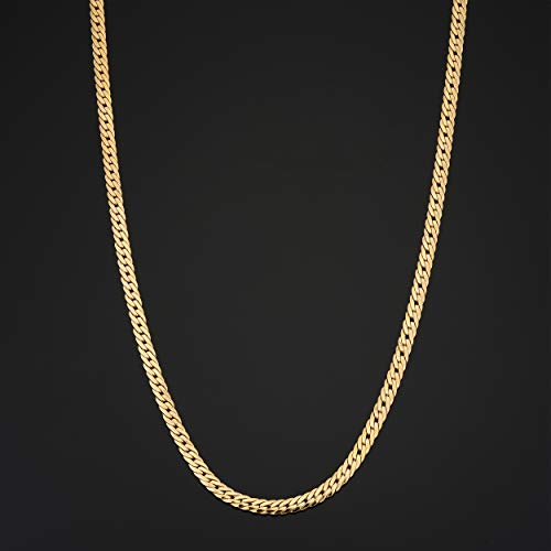 Solid 14k Yellow Gold Filled 3.9 mm Bombay Curb Chain Necklace for Men and Women (16, 18 or 20 inch)2