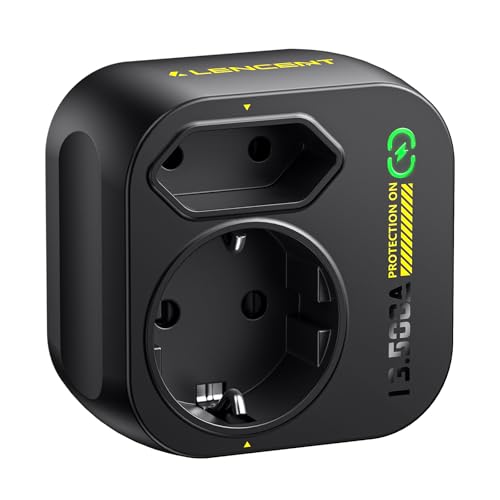 LENCENT Prise Murale Parafoudre Multiprise avec Protection Contre Les surtensions 13 500 A Adaptateur Prise Murale (3600 W 16 A)