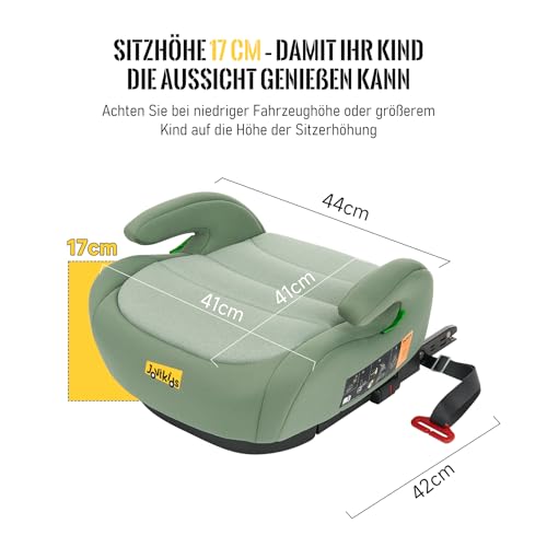 Jovikids Sitzerhöhung Auto Kinder ISOFIX, ECE R129 Kindersitzerhöhung 125-150cm, Verdickter Stoffbezug & Isofix Einführhilfe… – Ansicht 4