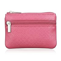 Hibate Super Mini Pink Leder Schlüsseletui Schlüsseltasche Klein für Herren Damen