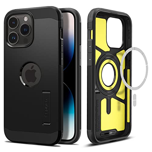 Spigen Tough Armor MagFit Designed for iPhone 14 Pro Max Case (2022) [Kickstand] [Military-Grade Protection] Compatible with MagSafe - Black by Spigen - Used condition - US$25.49