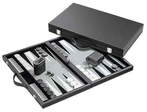 Philos 18.5-inch Backgammon Set in Black Case with...