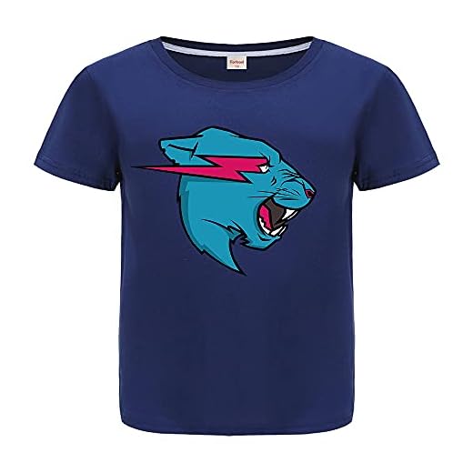 Forlcool YouTube Game Merch - Camiseta de verano para niños y niñas, 100 % algodón, Azul marino., 9-10 Years