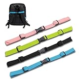 Nasxkji 4 Stück Verstellbarer Brustgurt Rucksack mit Schnellverschluss rutschfest und Strapazierfähig für Joggen Wandern Klettern Reisen (Schwarz/Grün/Rosa/Blau)