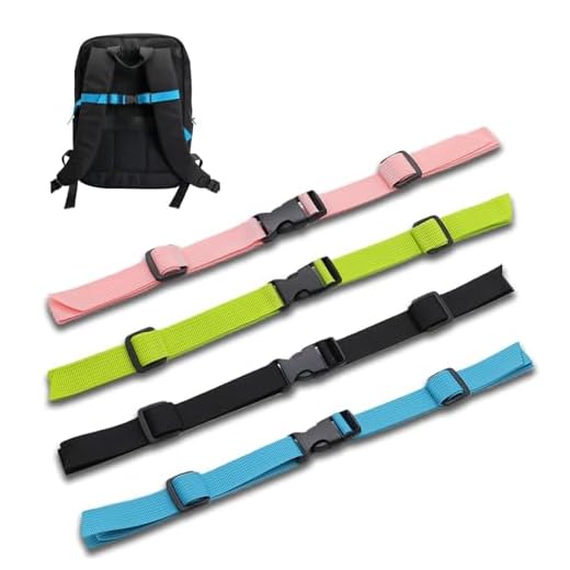 Nasxkji 4 Stück Verstellbarer Brustgurt Rucksack mit Schnellverschluss rutschfest und Strapazierfähig für Joggen Wandern Klettern Reisen (Schwarz/Grün/Rosa/Blau)