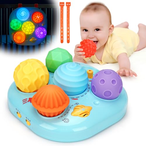 Image of Baby Sensory Balls Toys 6-12 12-18 Months Toddlers 1-3, Infant Musical Light Up Learning 3-6 7 8 9 Months, Textured Soft Ball Sleep Tummy Time Motor Skills Montessori 1 2 3 Year Old Boy Girl Gift