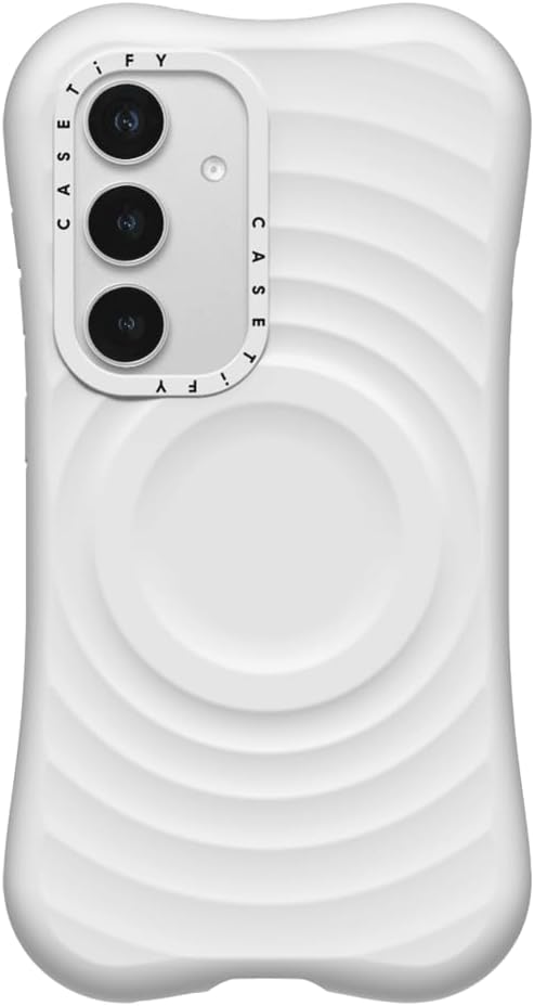 CASETiFY Ripple Galaxy S24+ Case [2X Military Grade Drop Tested/Wave Textured/Compatible with Magsafe] - White