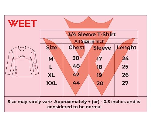 Image of WEET Women Cotton Round Neck 3 /4 Sleeve Regular Fit Tshirt