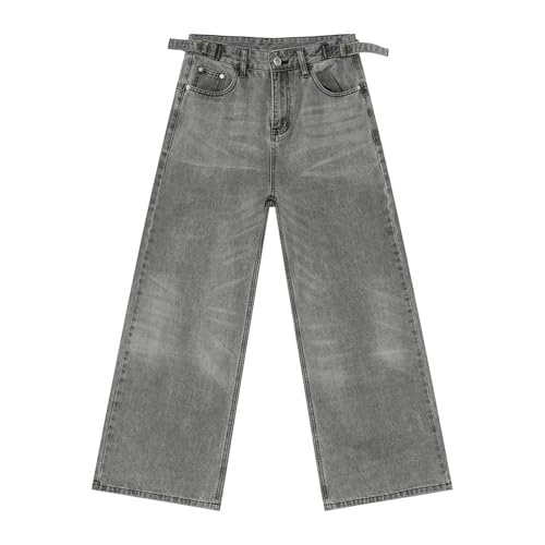 Men's Denim Jeans Vintage Straight Leg Belt Loop Relaxed Loose Commuter Weekend Pants for Men