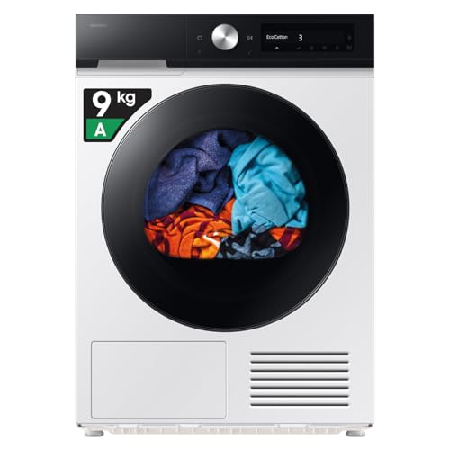 Samsung Asciugatrice Bespoke AI DV90DB7845GE/U3, 9 kg, Pompa di Calore, Wifi, QuickDrive, AI Dry, Sensore Optimal Dry, Display AI Control, Carica Frontale, 60L x 85H x 60P cm