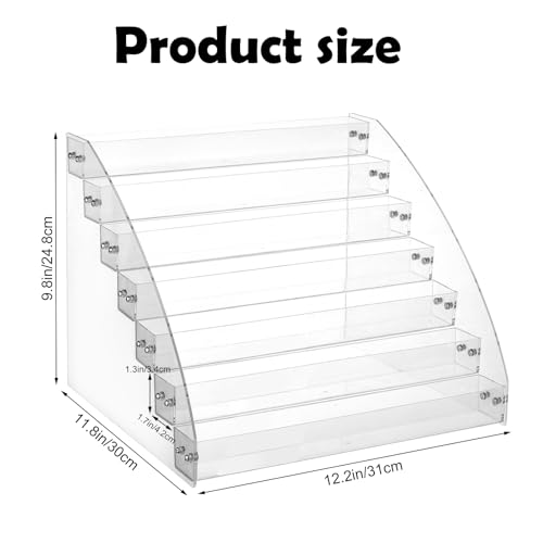 Image of 7 Tiers Clear Acrylic Paint Organizer with Brush Holder,paint Organizers Set Miniature Paints Holders, 7 Layers Paints Storage Rack, Craft Paint Rack
