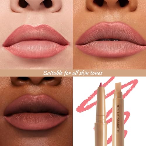 Image of Matte Lip Liner Pencil, Long-Lasting Creamy Formula with Silicone Smudger, Waterproof Non-Staining Crayon for Lip Contouring, Plump Define Sculpting 02#
