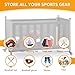 Morohope Ball Storage Bin Rolling Sports Ball Cart, Ball Storage Garage, Ball Basket Storage, Ball Cage for Garage or Gym, Indoor & Outdoor Sports Equipment Organizer 38''W x 23.5''H, Black