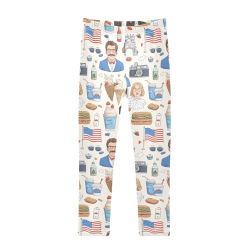 KLL 4th July American Independence Day Toddler Girls Legging Fashion Full Length Sweatpants Sports