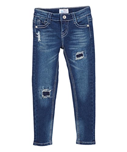 Image of ToBeInStyle Girl's Denim Easy Styling Classic Timeless Everyday Jeans Zip-Up Closure