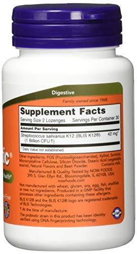 Agora alimentos - Oralbiótico Blis K12 promove bactérias orais saudáveis ​​- 60 lozenges