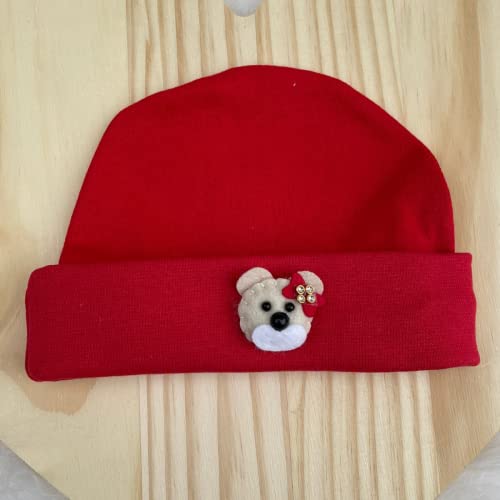 Kit Recem Nascido Ursinha Vermelho Bebê Sapatinho Touca Luvas Prendedor Bico