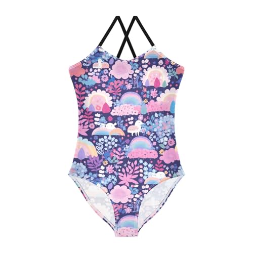 Flowers Floral Leaves Girls One Piece Swimsuit Beach Swimwear 20852242