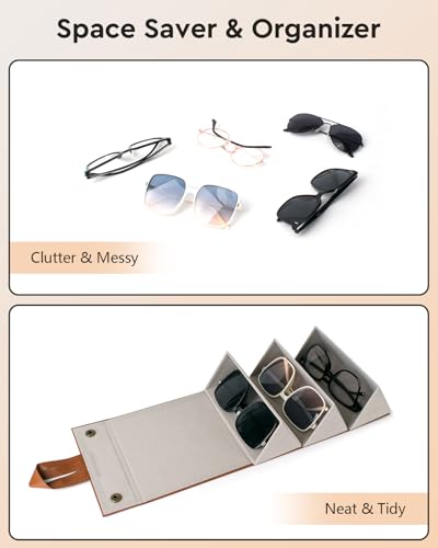 Image of Sunglasses Travel Case,Foldable Eyeglasses Case, Portable Multiple Glasses Case for Women Men Girls