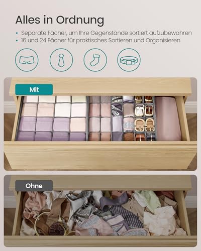 SONGMICS Unterwäsche-Organizer 4er Set, 80 Fächer, faltbar – Ansicht 6