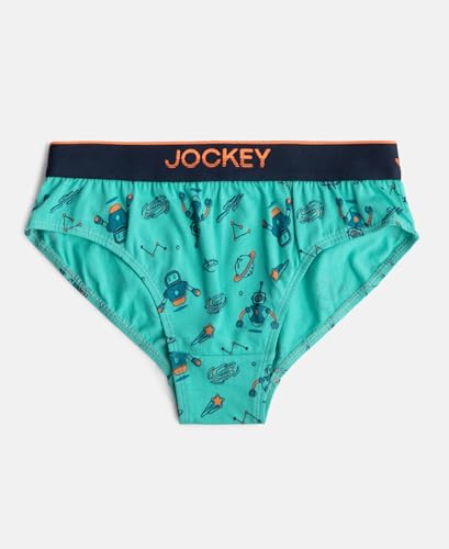 Image of Jockey PB04 Boy's Super Combed Cotton Elastane Stretch Printed Brief with Ultrasoft Waistband (Pack of 2)