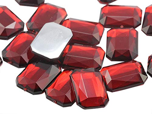 Allstarco 25X18Mm Octagon Flat Back Acrylic Rhinestones Assorted Colors Plastic Gems For Crafts Costume Embelishments Card Making Jewels Jewelry Making Supplies Cosplay Jewels 60 Pcs #TOP2