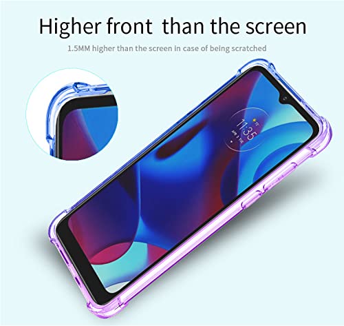 Cover Motorola Moto E20 Dedux Gradient Color | Custodia Trasparente TPU Morbida Con Rinforzi Angolari | Viola/Blu - 3