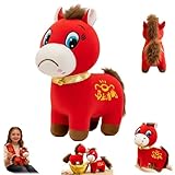 Year of The Horse 2026 Plush,Funny Smiling/Crying Horse Plush Figurine,Lucky Chinese Lunar New Year Horses Ornament,Zodiac Horses Mascot for Home Store Tabletop Decor (Crying, 20cm)