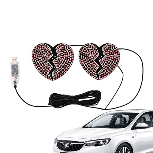 Luz LED para la ventana del coche decoración interior en forma de corazón para sedán y camión