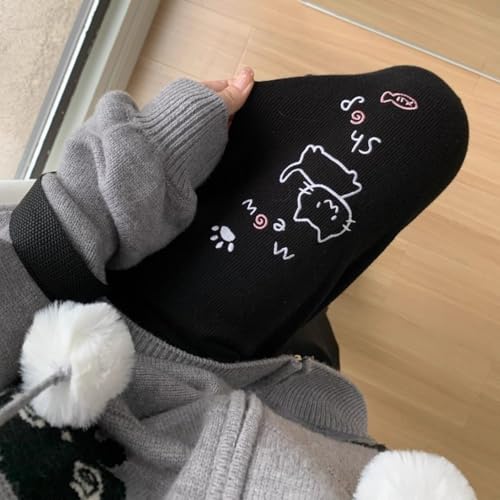 Womens Y2K Corduroy Cute Print Pants Embroidery Kawaii Cartoon Trousers High Waist Casual Sweatpants4