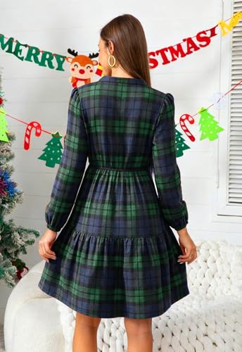 Image of Jayscreate Women's 2025 A-line Suede Dress Pocket Mini V Neck Elegant Long Sleeve Spring Fall Winter Short Dress