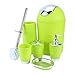 Produktbild MAGT Badzubehör-Set, 6-teiliges Badzubehör-Set Behälter Seifenschale Spender Tumbler Zahnbürstenhalter Lotion Seifenschale & Mülleimer