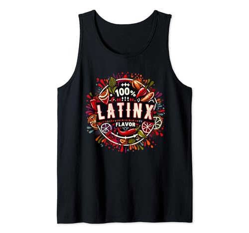 Juegos de palabras divertidos del mes de la herencia hispana con sabor 100% latinx Camiseta sin Mangas