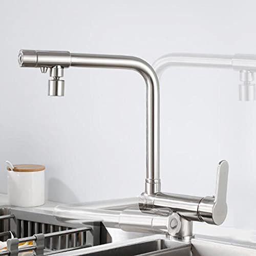 Grifo Cocina Abatible Ventana Grifo Fregadero Cocina 3 Vias Latón Giratorio De 360 Agua Fria Y Caliente Agua Potable Grifo De Cocina Plegable Para Ventana-Cepillado-B Grifo Cocina Abatible Ventana Grifo Fregadero Cocina 3 Vias Latón Giratorio De 360 Agua Fria Y Caliente Agua Potable Grifo De Cocina Plegable Para Ventana-Cepillado-B