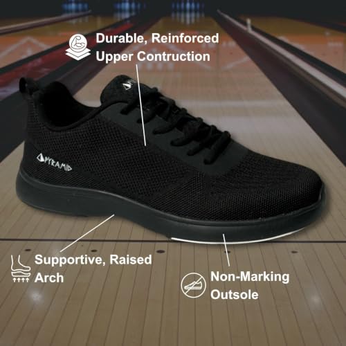 Image of Pyramid Men's Path Lite Seamless Mesh Bowling Shoes - Lightweight Seamless Design, Athletic Fit, Breathable Knit Upper, Universal Slide Soles