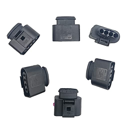 6Pcs Ignition Coil Connector Kit Harness Wiring Plug And 0.3Cm Take-Up Tool Fit For Audi Vw Replace 4B0 973 724 4B0973724 4-Way Female Coil Connectors Repair Kit #TOP2