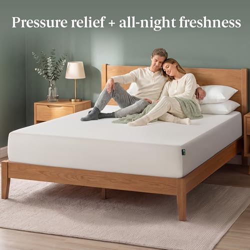 Image of Zinus 10 Inch Queen Green Tea Memory Foam Mattress, Medium Firm Feel | Pressure-Relieving Comfort & Full-Body Support, Naturally Fresh, CertiPUR-US & OEKO-TEX Certified Safe Materials