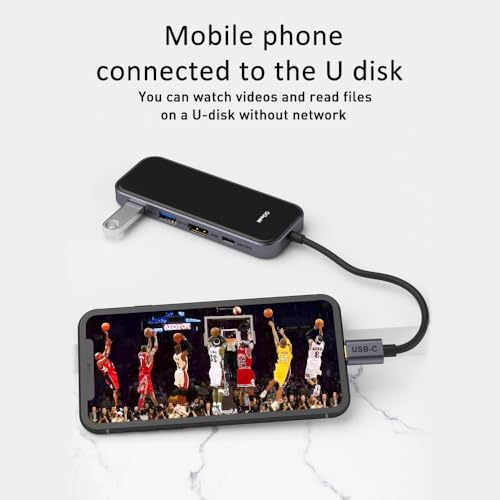 Image of QGeeM USB C Hub 5 in 1 Multi-Port Digital AV Adapter 4K HDMI, 100W Power Delivery, 3 USB-A Data Ports, USB C Dongle Compatible for MacBook Pro Air Ipad HP Dell Lenovo iMac iPhone 15 Pro /Pro etc.