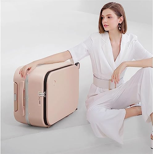 Carry-on Suitcase, Portable Luggage for Business Travel, Adjustable Trolley Suitcase with Wheels,Green-18inch (Blue 20inch)2