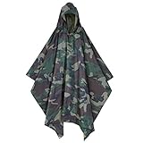Women's Rain Poncho Waterproof Raincoat with Hood - Heavy Duty PVC Tear Resistant for Military Fishing Camping