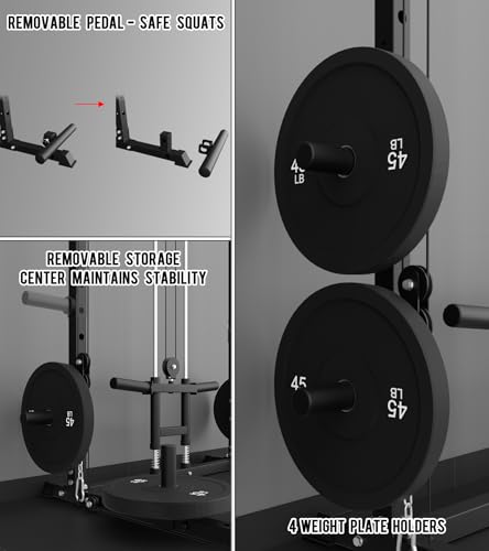 Image of Eonfit E2 Power Rack, Squat Rack with Cable Crossover for Home Gym