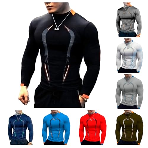 Compression Shirts for Men Gym Athletic Quick Dry Long Sleeve Tops Workout Fitness Running Shirt Tee4