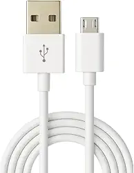 Cabo Carregador Rápido 20W e Dados USB para Micro USB V8 1 Metro Branco - Carga Super Rápida para Celular Android, Tablet, Kindle, Controle PS4, Dispositivos TPE/PVC Durável