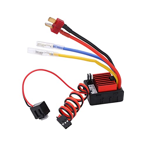 Rc 60A Brushed Esc 3a/6v Bec Waterproof Rc Speed Controller 1.4x1.2x0.8in, Black Alloy 60 Amp ESC for 1/10 1/12 1/16 Rc Car Electric Rvs