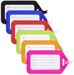 Mifflin - Luggage Tags for Suitcases - Multicoloured, 6 PK - TSA Approved Travel Tags for Luggage - Bulk Baggage Identifier - Suitcase Labels for Airline Travel, Backpack & Cruise Accessories