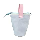 Estojo de Lápis Grande Capacidade com Suporte Organizador Ideal para Escola e Escritório, Para Alunos e Profissionais(Azul Claro)