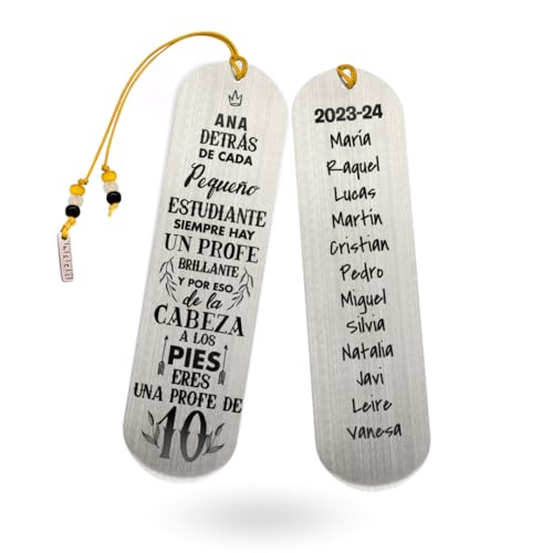 Marcapáginas Acero Inoxidable Personalizado a Dos Caras | Regalo