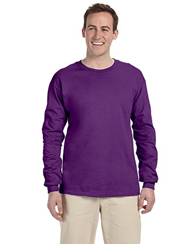 Gildan Men's Double Needle Rib Knit T-Shirt, Purple, 2XL